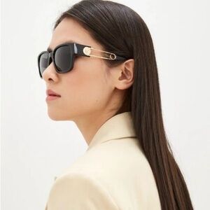 Versace Aviator Safety Pin Sunglasses BLACK
